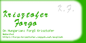 krisztofer forgo business card